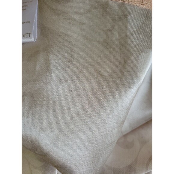 Royal Velvet TAN  Paisley Curtain Drape 2 Panels 54”x84” Rod Pocket or clip ring - Picture 5 of 7